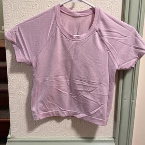 Lululemon Swiftly Tech Cropped Short-Sleeve Shirt light  Pink,Size 6